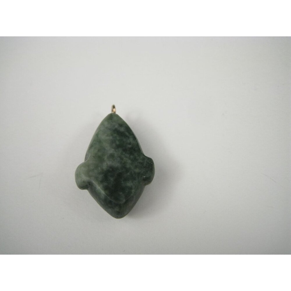 Carved Green Jade Face Head Figure Pendant - Picture 4 of 8